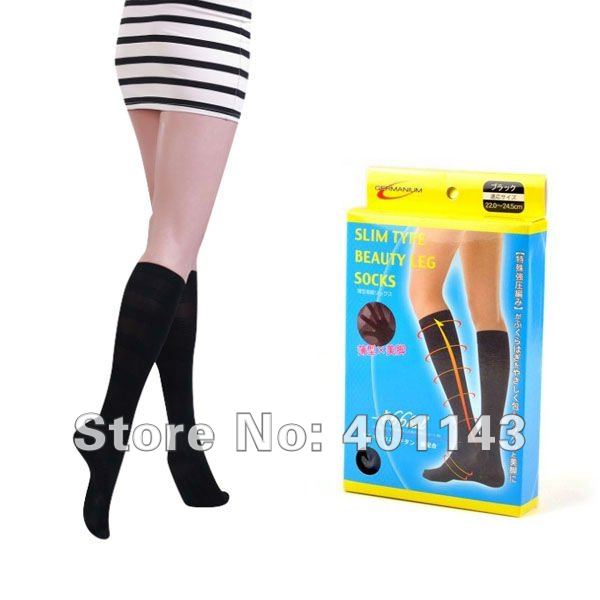 free shipping closed foot Germanium Titanium Slim Beauty Calf massager Socks A-69