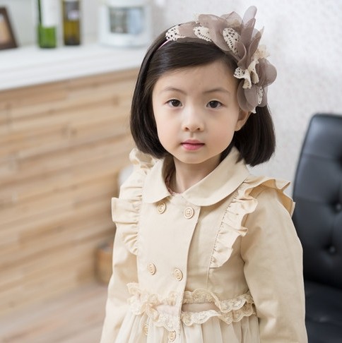 Free shipping Clothing children's clothing 2013 spring all-match lace female child solid color trench 0206
