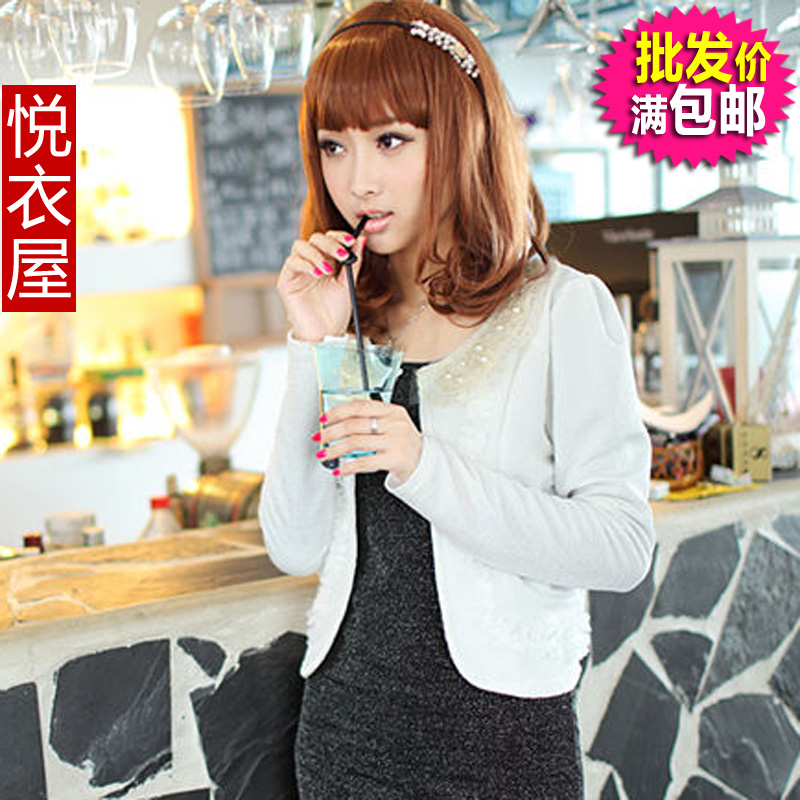 Free Shipping Clothing lo  clothes 2012 spring and autumn women's button plus size blazer short jacket shirt wholesale