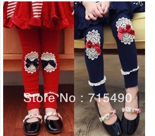 Free shipping clothing spring kind of lace cloth patch abb peach side of the girls is tight leggings 5pcs