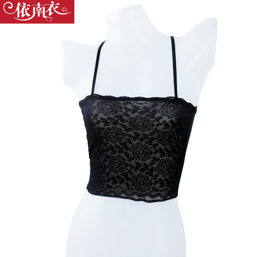 Free shipping Clothing tube top bra underwear lace tube top black white small vest basic female