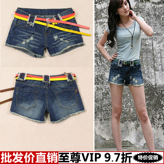 Free Shipping Clothing yi women's 2013 fashionable denim clothing loose shorts wholesale