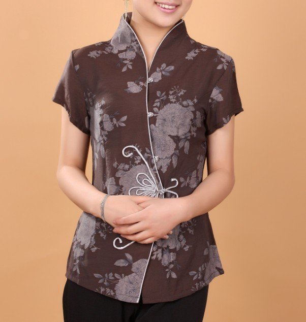 Free Shipping Coffee Women's Cotton Shirt Wholesale Retail S M L XL XXL XXXL 2984-2