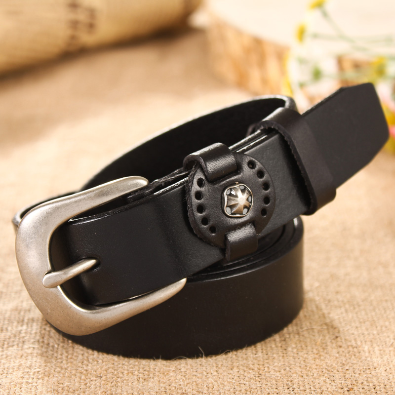 Free shipping Cold steel belt female strap Women women's belt first layer of cowhide genuine leather strap belt female A593
