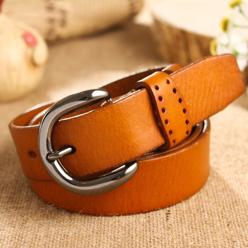 Free shipping Cold steel belt female strap Women women's belt first layer of cowhide genuine leather strap belt female A599