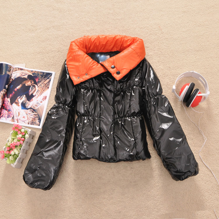 Free shipping! Color block y-63 2012 women's large lapel comfortable thermal wadded jacket 0.59