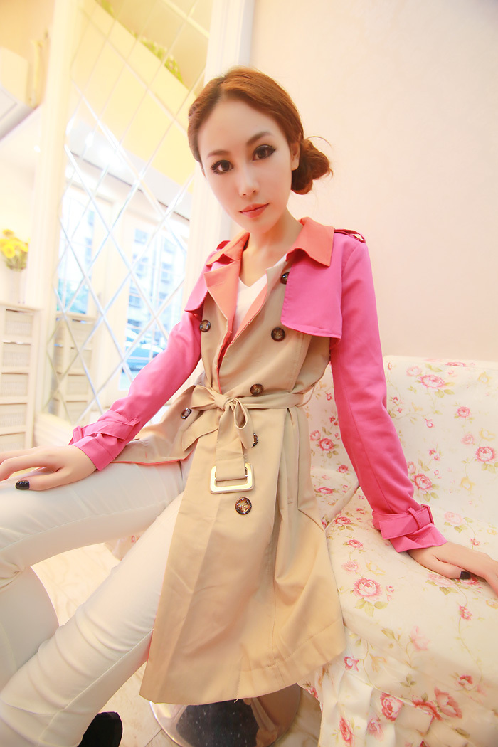 free shipping  colorant match trench outerwear 2012 new arrival 6031