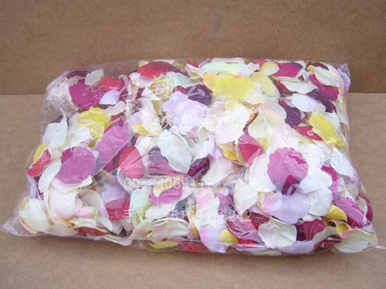 Free shipping Colorful artificial silk flower petals celebration supplies wedding props