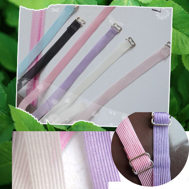 Free shipping Colorful candy fashion stripe all-match single-bra double-shoulder shoulder strap