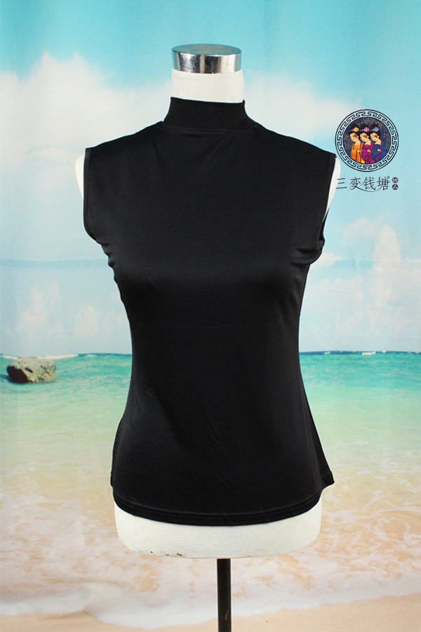 free shipping Comfortable antistatic double faced silk knitted basic women's spring turtleneck sleeveless vest