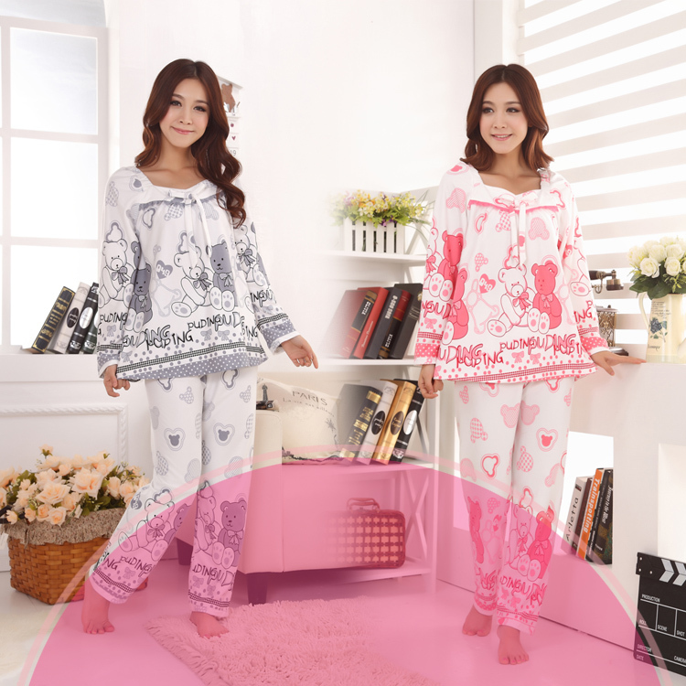 Free shipping Comfortable milk, silk sleepwear cartoon women's fashion at home service