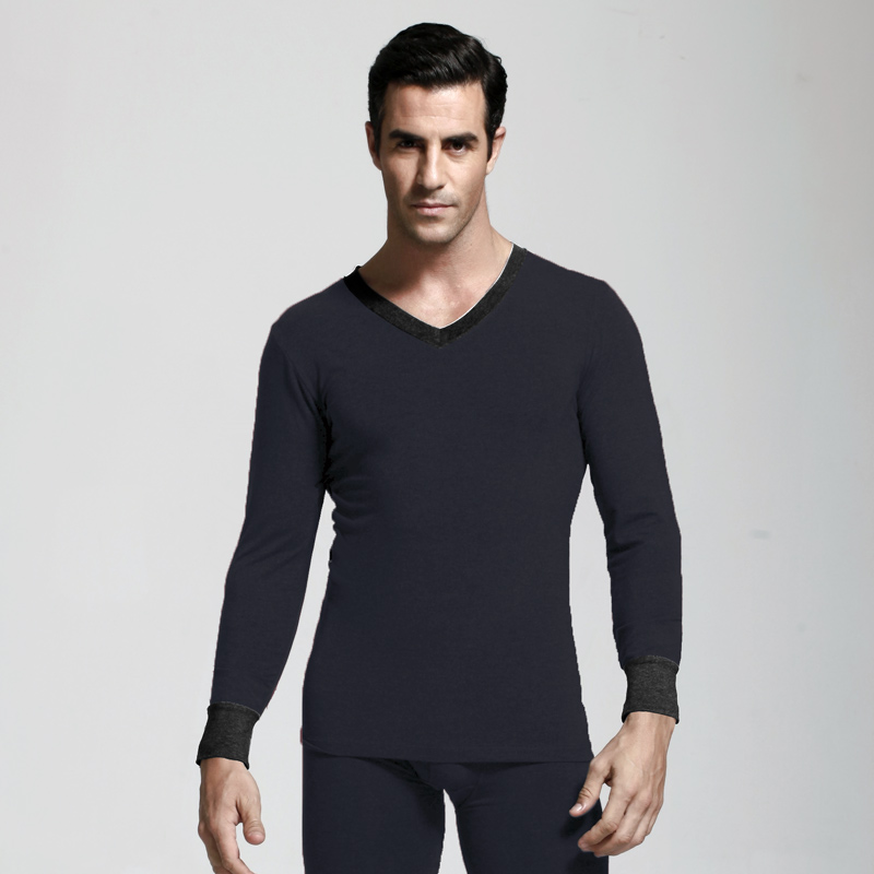 Free shipping  comfortable thermal underwear male underwear modal V-neck basic underwear long johns long johns male thermal set