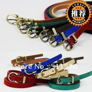 Free Shipping Contracted summer super joker needle buckles leather pigskin slender waist with female waist chains small belt 30g