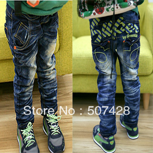 Free shipping,cool kid jeans,children pants in fashion style,5pcs/lot