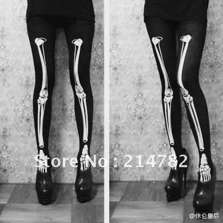 Free Shipping Cool Punk Women's Skeleton Pantyhose Stocking,Tights socks, Silk Stockings, Fashion Pantyhose,skeleton design
