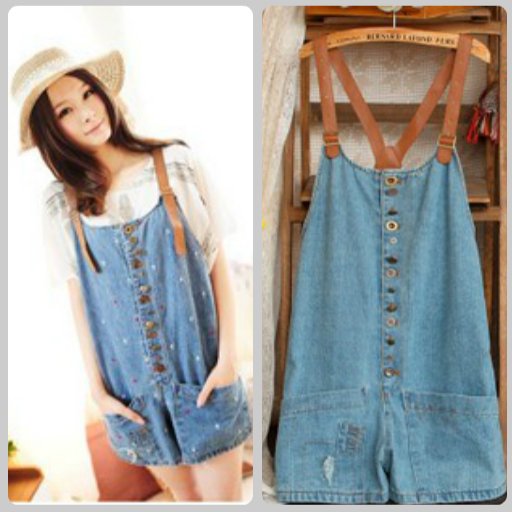 Free shipping-copper button leather shoulder strap large pocket denim pants ladies' jeans shorts  jumpsuit-2 colors hot sale!