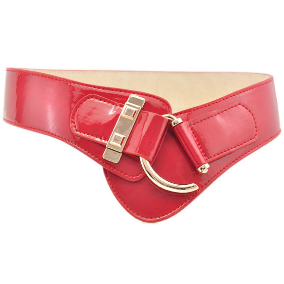 Free Shipping Coral fashion classic genuine leather snap wide belt fashion women's cummerbund