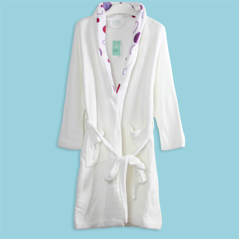 Free Shipping Coral fleece robe plus size