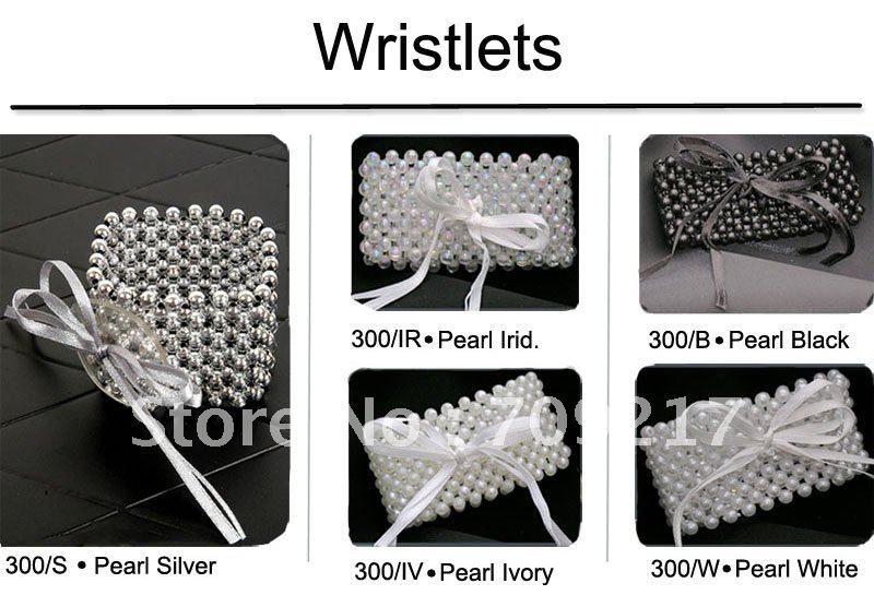 Free Shipping Corsage Pearl Wristlets Multi Colors 35pcs/Lot Wedding Prom Floral Accessories