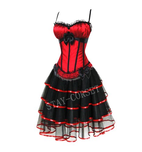 Free shipping Corset Bustiers Top Dress Under bust Waist Cincher lace corset bustier corset+ skirt+thong,Wholesale Prices
