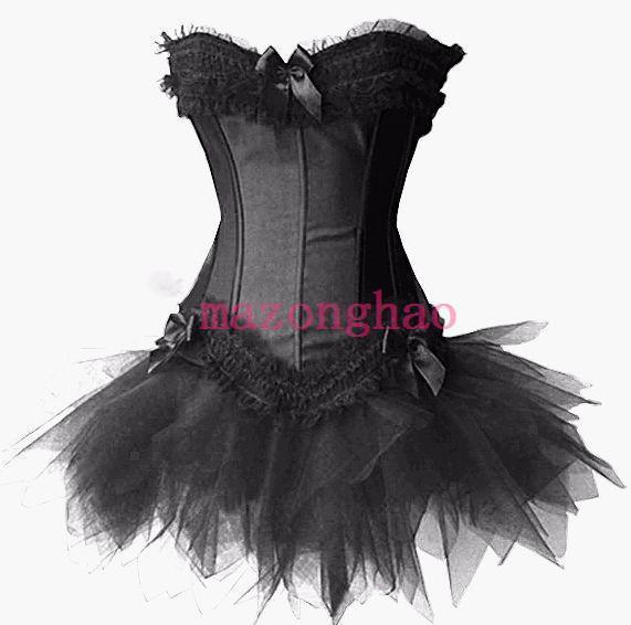 Free Shipping Corset elegant luxury formal dress 6 goths shapewear puff skirt autumn and winter