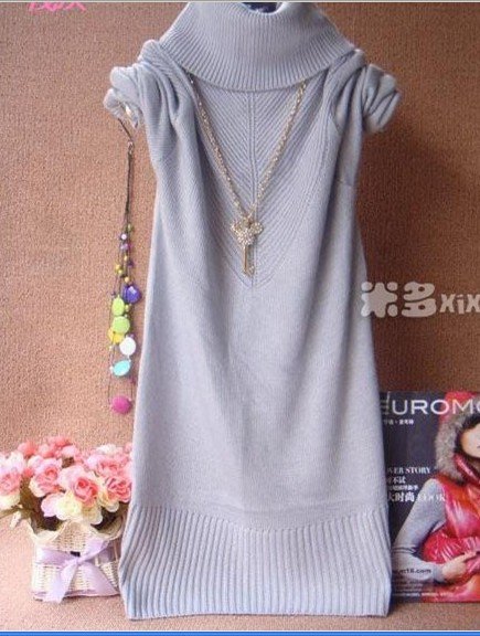 free shipping cost! 2pieces/lot,Long cotton in rendering high-necked sweater hip bag (gift necklace)