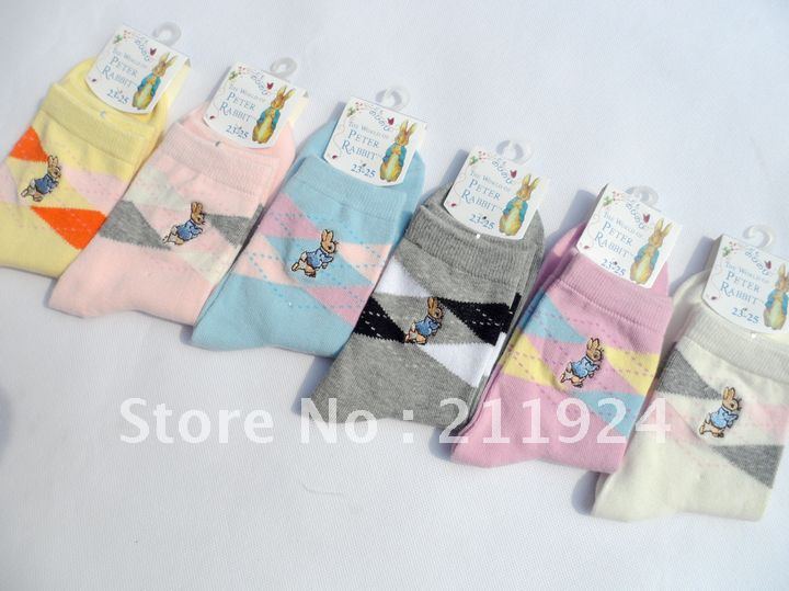 Free shipping cotton dimond plaid female socks  knee-high socks mid waist socks