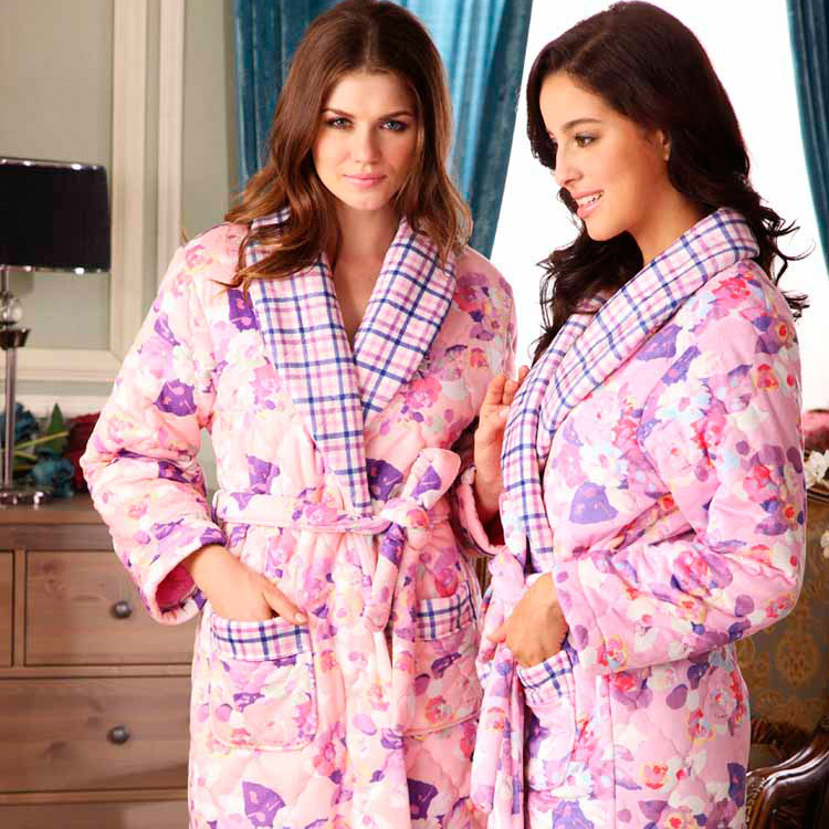 Free Shipping Cotton-padded robe winter fashion women's thickening robe Z11588 Sleep & Lounge