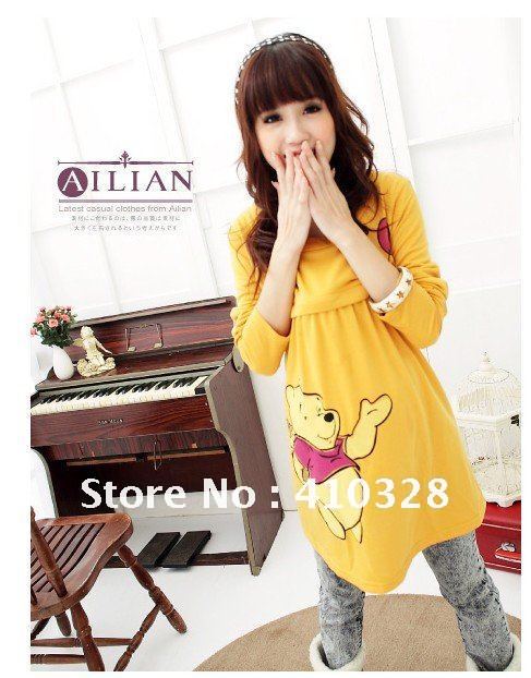 Free Shipping cotton Relaxed Maternity T shirt,New Design for breast-feed