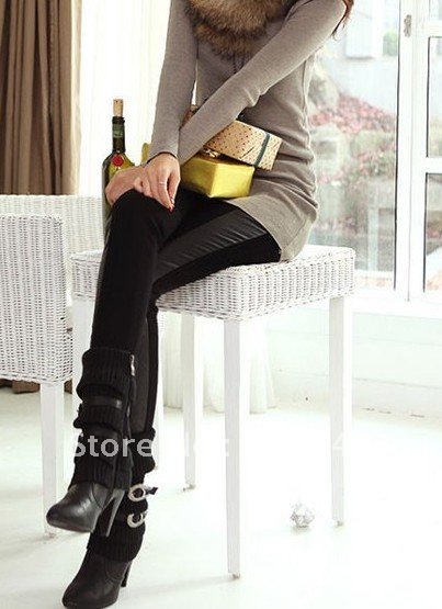 FREE SHIPPING Cotton & Shiny Wet Leather strech Tights Pants Hot selling 5PC/LOT