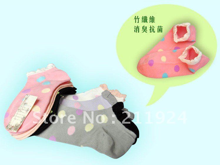 Free shipping cotton socks big dot wave border invisible Sock Slippers -6 without trademark