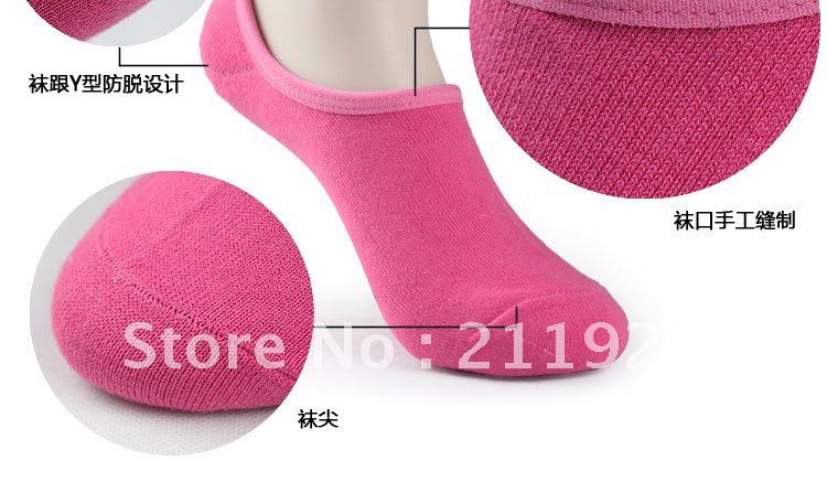 Free shipping cotton socks candy invisible Sock Slippers -3 without trademark