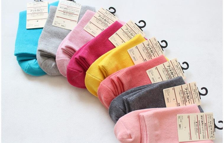 Free shipping / cotton socks Ladies Women on a single tube socks wholesale trade cotton candy color in Korea
