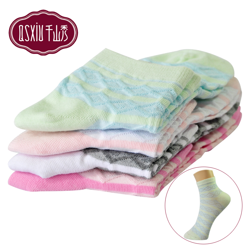 free shipping Cotton socks women's socks summer padded 100% cotton 100% cotton plain anti-odor casual socks