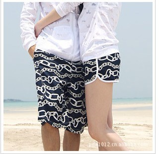 free shipping Couple beach pants beach pants big yards loose shorts leisure pants vacation beach pants men and women