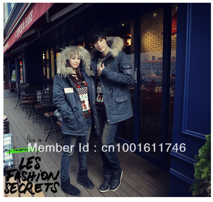 Free Shipping Couples dress Winter Thickening Cotton Hoodies Coat Wadded Outwear coat for men woman 3 color S~XXL X-320