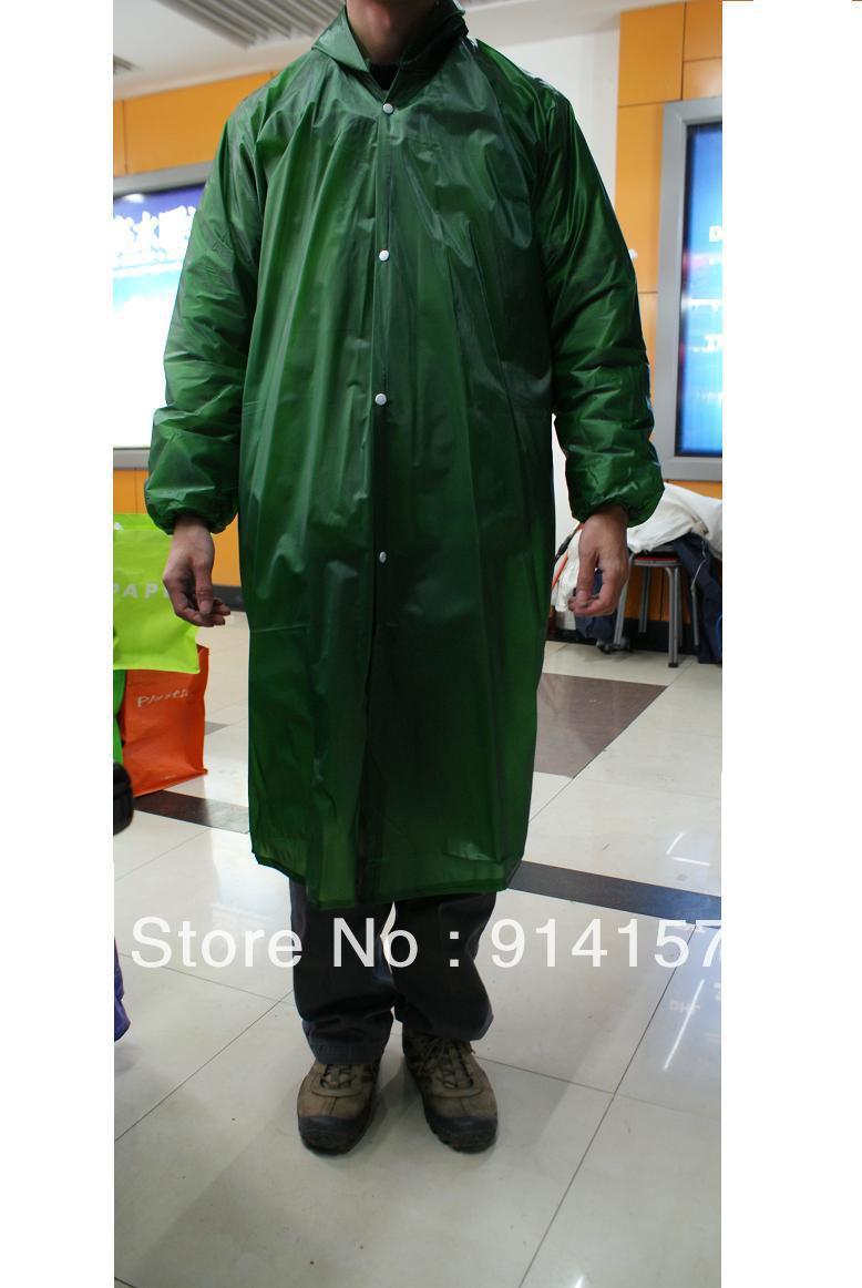 Free shipping! Cow muscle one piece with sleeves long raincoat zipper