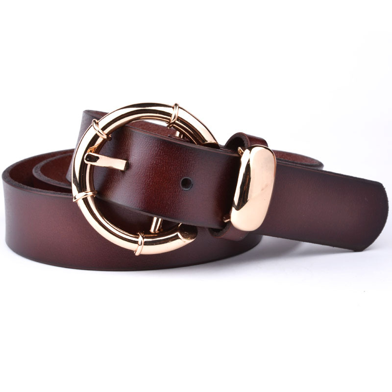 Free Shipping Cowhide women's belt all-match genuine leather vintage wide strap fashion casual pin buckle belt