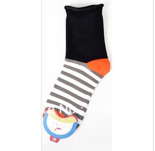 (free shipping CPAM) EXO collective hex signs around the Candy-colored striped mosaic woman socks short sock CWZ017