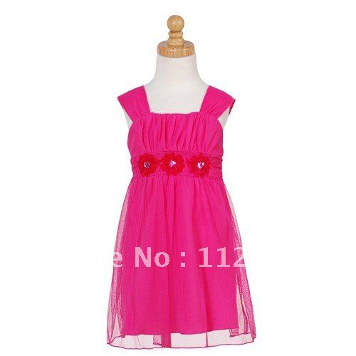Free Shipping Custom Made Ankle-Length A-Line Pink Communion Dresses for Girls 2012/Flower Girl Dress
