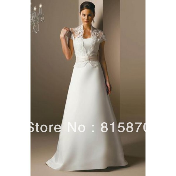 free shipping  custom made short sleeve lace  fashion bridal wedding  wrap