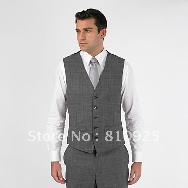 free shipping!custom made vest for men wedding,gray vest for dinner,
