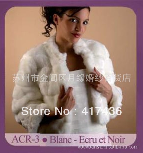 Free Shipping Custom made wedding wraps winter warm long sleeve bridal faux fur shawls jackets for women shrug coats bolero