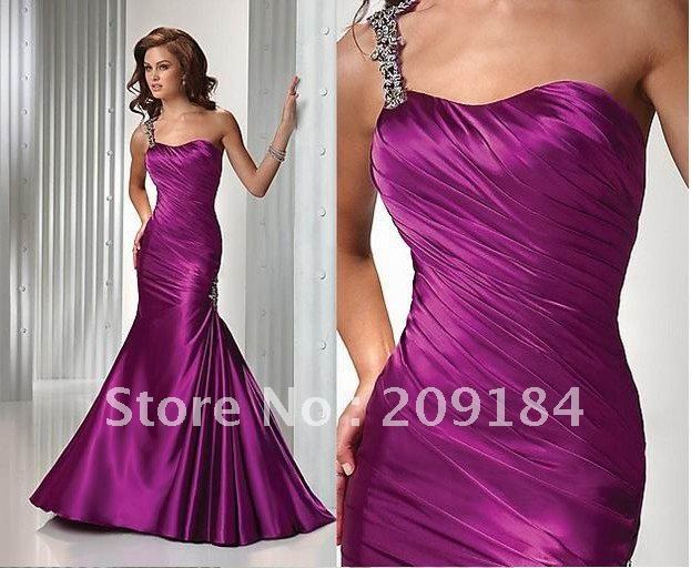 Free Shipping Customize Amazing Style long purple formal mermaid Evening dress Formal Gowns WZ0292
