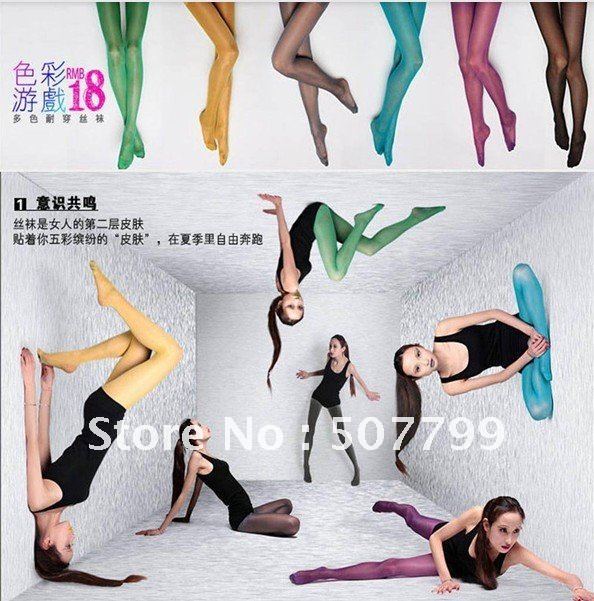 free shipping Cute candy colored velvet 80D sexy slim female Pantyhose Stockings
