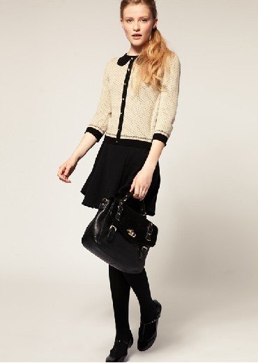 Free shipping/cute Doll collar cotton threequarter sleeve knitwear /sexy T-shirt/VINTAGE /European and American