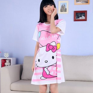 free shipping Cute princess HelloKitty cotton short-sleeved women nightclothes sleepwear hello kitty clothes