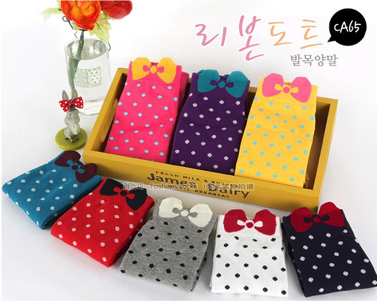 Free shipping Cute socks cotton  bow boat socks / Ladies socks