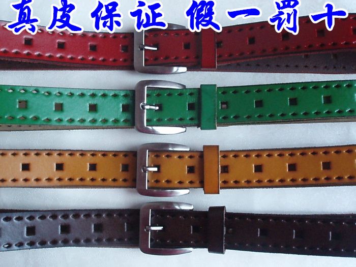 Free shipping Cutout cowhide belt all-match women's pin buckle belt lengthen mm genuine leather strap