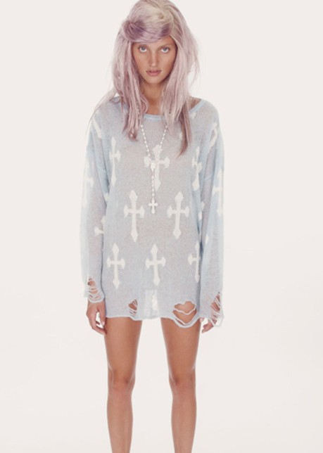 Free Shipping, cutout hole pullover cross air conditioning sun protection shirt sweater a11